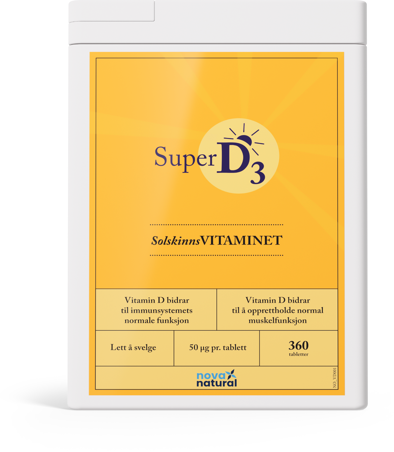 SuperD3 vitamin D3-flaske fra Nova Natural